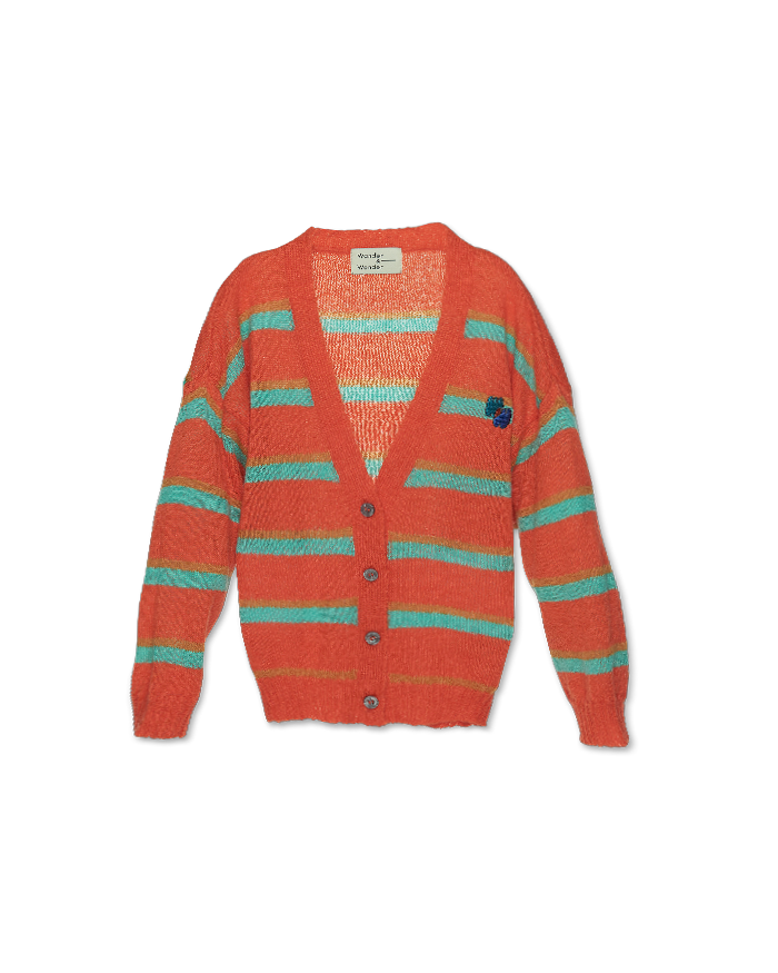 V Neck Striped Cardigan