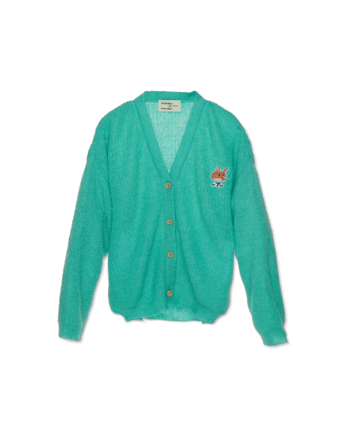 V Neck Logo Cardigan