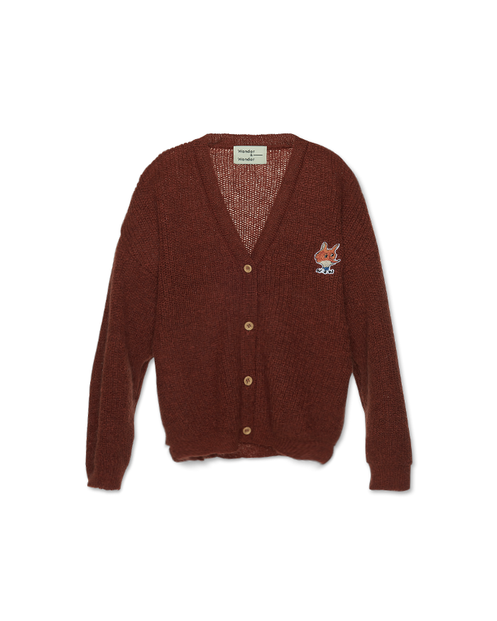 V Neck Logo Cardigan