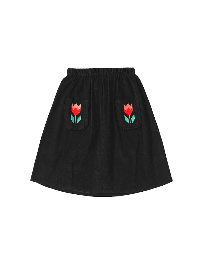 Ruffle Corduroy Skirt