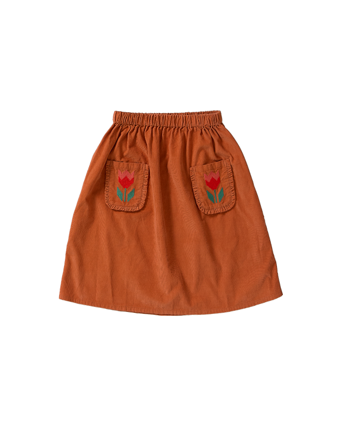 Ruffle Corduroy Skirt