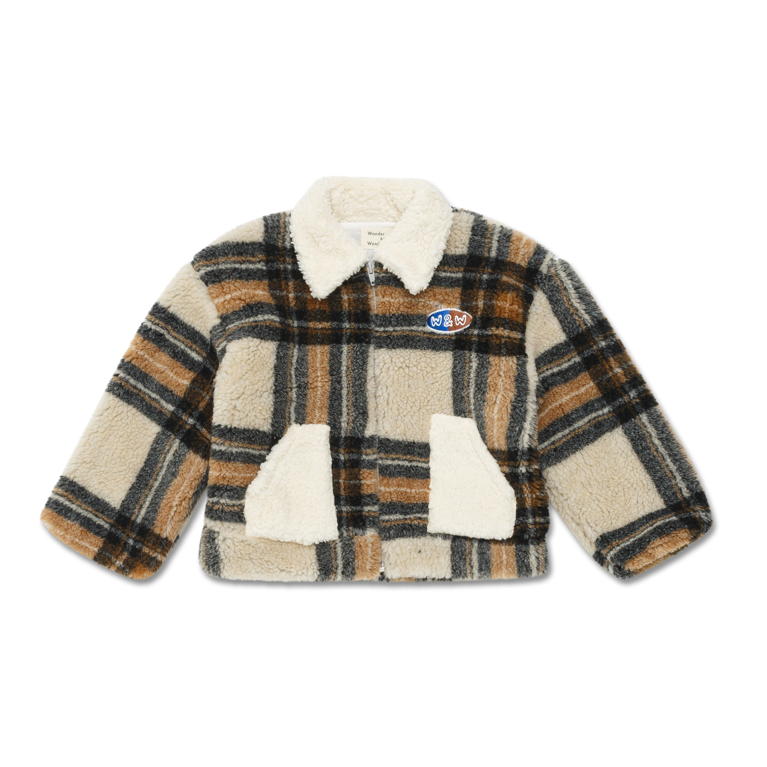 Almond Plaid Fleece Jacket